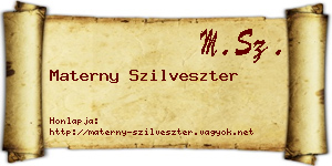 Materny Szilveszter névjegykártya