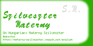 szilveszter materny business card